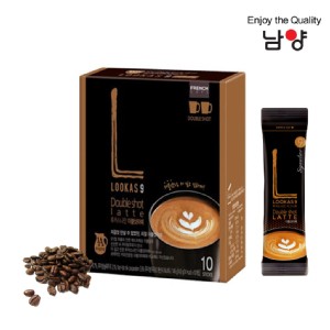 免運!【LOOKAS 9】1盒10包 雙倍濃郁拿鐵咖啡10T 韓國南陽乳業 149g(14.9g*10入)/盒