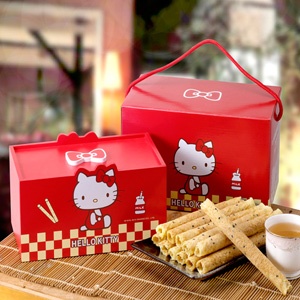 《HELLO KITTY》芝麻蛋捲禮盒-經典版