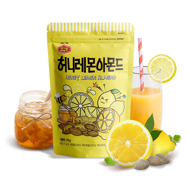 韓國正宗 Murgerbon 蜂蜜檸檬風味-杏仁果 (210g)