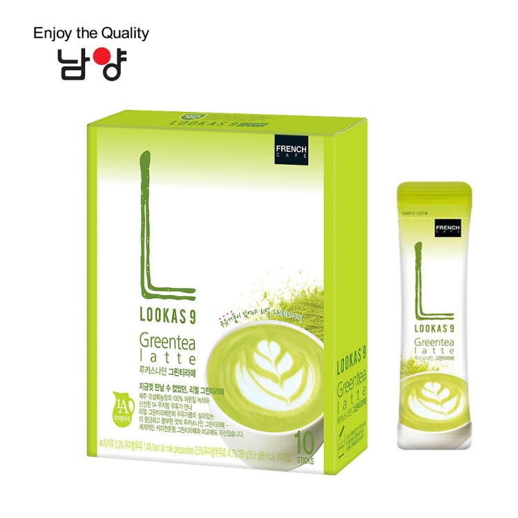 免運!【LOOKAS 9】抹茶牛奶10T 韓國南陽乳業 89g(18.9g*10入)/盒 (8盒80包,每包15.4元)