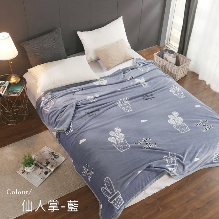 【沐眠居家】特大尺寸 專櫃厚邊保暖金貂法蘭絨毯 (180x210cm) ​多款任選