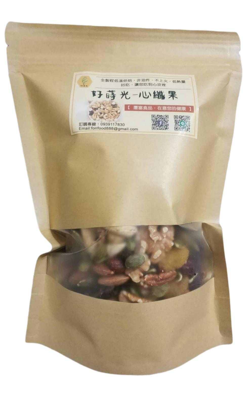 全製程低溫烘焙,非油炸,不上火,低熱量，好吃,讓您吃到心坎裡，好蒔光-心纖果，【富食品,在意您的健康]，日 日回，訂購專線:0939117830。