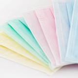 台灣製ISO-9001平面式三層防塵口罩成人款粉色,鼻部附固定片,100%台灣製造,50片盒裝
