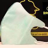 BNNxMASK豹紋口罩 台灣製拋棄式三層防塵口罩 3D立體V系列口罩-粉嫩素面50入-兒童款