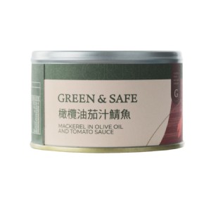 免運!【GREEN&SAFE】橄欖油茄汁鯖魚 230公克/罐 (20罐，每罐101.4元)