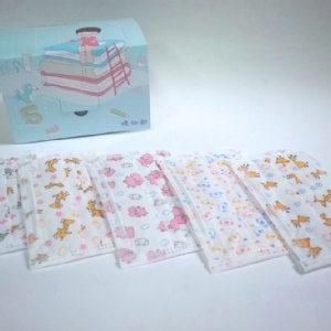 台灣製平面式三層防塵口罩兒童款卡通圖案,鼻部附固定片,100%台灣製造,50片盒裝