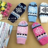 雪花 針織連指手套