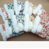 時尚保暖碎花羊毛絨露指手套