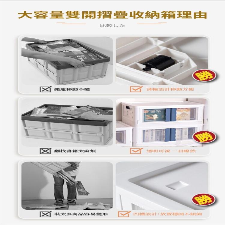 【DaoDi】雙開摺疊收納箱50L(雙開門折疊收納箱/衣物收納箱/收納櫃/整理箱)