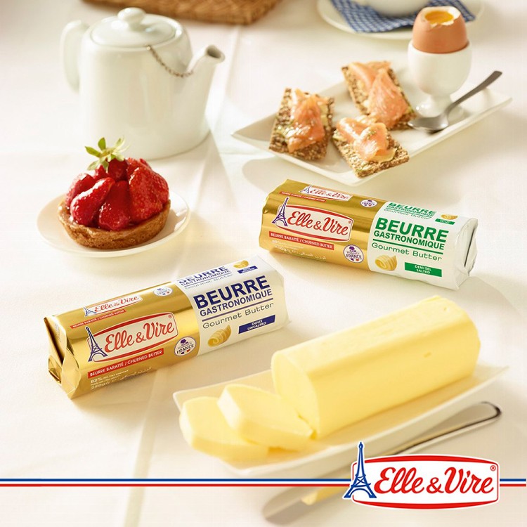 【Elle&Vire愛樂薇】法國進口奶油 有鹽/無鹽 250g (兩款任選)