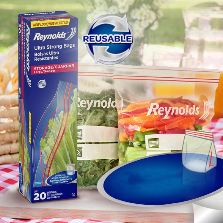 【Reynolds雷諾茲】密實袋/密封袋 (中) 25入-17.7cm X 20.3cm