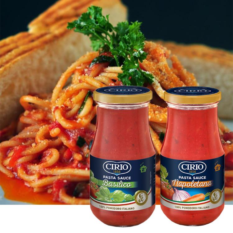 免運!【Cirio】6瓶 義大利 番茄羅勒紅醬/經典拿坡里 義大利麵醬  (兩款任選) 420g
