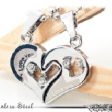 格格飾品__ 情侶對鍊**心心相印[鈦鋼]防敏項鍊一對**買就送面膜