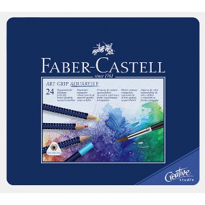Faber-Castell GRIP 藍色系列藝術水彩色鉛筆 24色