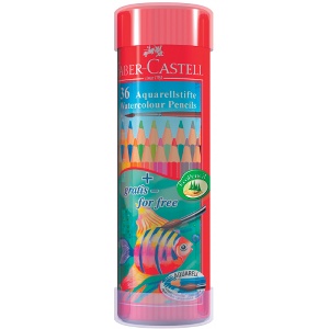Faber-Castell 紅色系列兒童水性彩色鉛筆 棒棒筒裝 36色