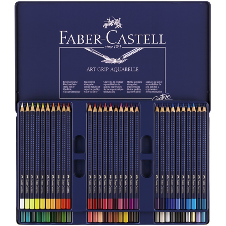 Faber-Castell GRIP 藍色系列藝術水彩色鉛筆 60色