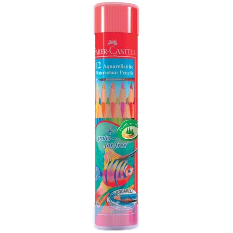 Faber-Castell 紅色系列兒童水性彩色鉛筆 棒棒筒裝 12色