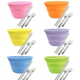 新一代環保QQ餐具組，獨家伸縮碗款，外出攜帶超方便(紫色)