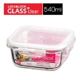 樂扣玻璃微波烤箱保鮮盒(正方型540ml)