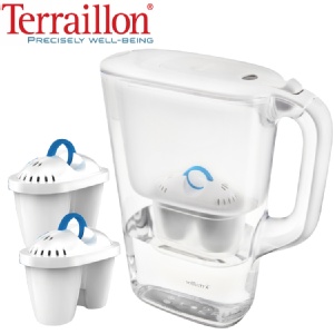 【Terraillon】朵蜜諾濾水壺2.2L濾水壺-白色