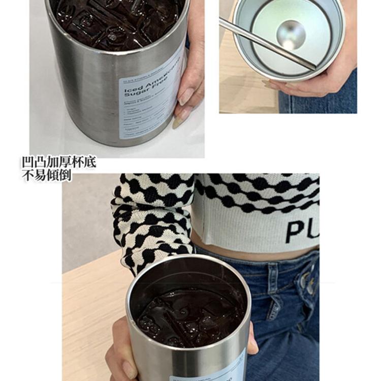 【CityStar】美式款不鏽鋼帶蓋吸管冰霸杯保溫杯 (600ml)