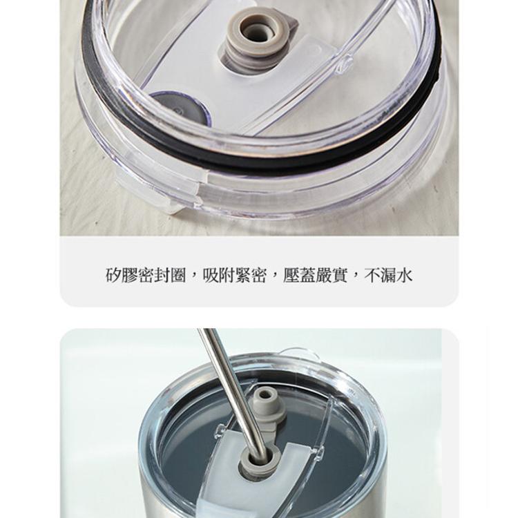 【CityStar】美式款不鏽鋼帶蓋吸管冰霸杯保溫杯 (600ml)