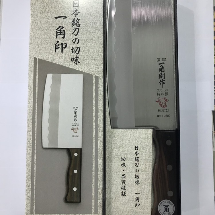 日本一角別作不銹鋼菜刀-日本製-角型
