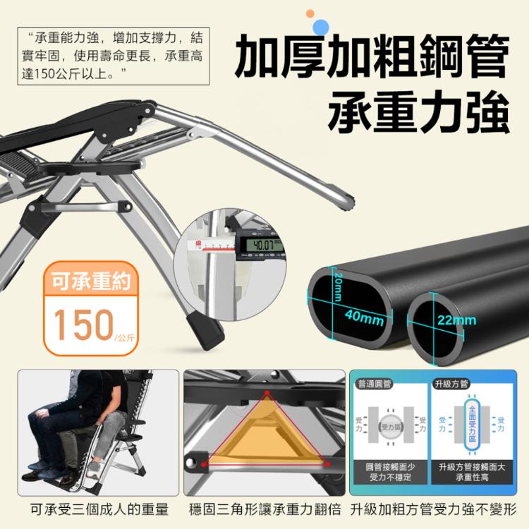 【DaoDi】折疊躺椅 無段式高承重透氣休閒躺椅(贈置杯架 +頭枕 躺椅 摺疊躺椅 折疊床)