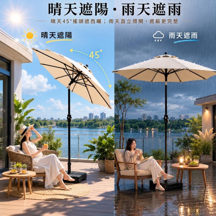 【DaoDi】真正防雨 戶外遮陽傘 可轉向 庭院傘 擺攤傘 可調角度 露營傘 戶外市集傘