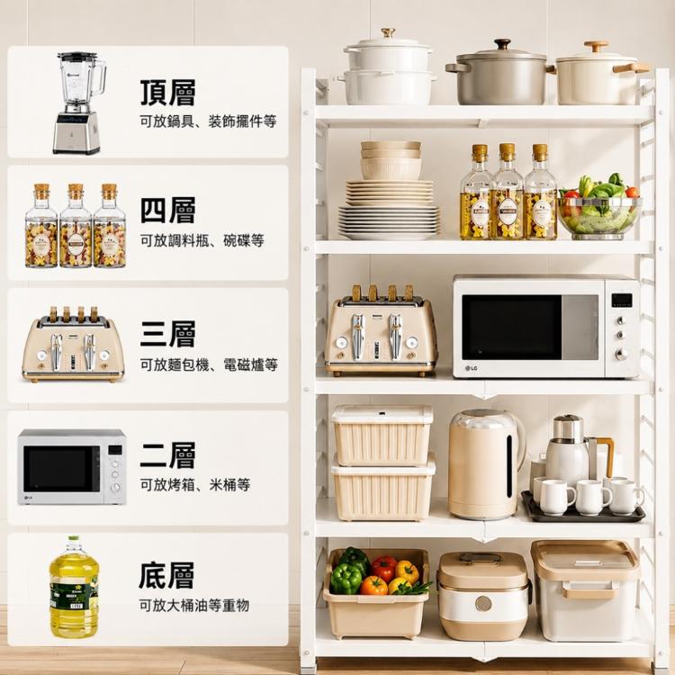 【DaoDi】 100寬五層收納架 免組裝折疊置物架 可調層板 全碳鋼 附輪 大容量 鐵架 書架 電