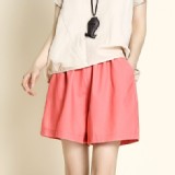 寬鬆棉麻休閒鬆緊短褲_L(6/15結單)