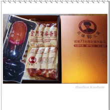 花蓮郭火腿1黑1高禮盒(750g黑豚火腿1條+500g金門高梁香腸1包)單盒