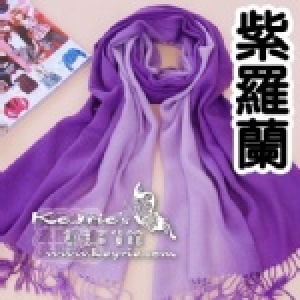 流蘇漸層款圍巾 披巾【紫羅蘭】