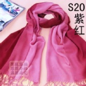 流蘇漸層款圍巾 披巾【紫紅】
