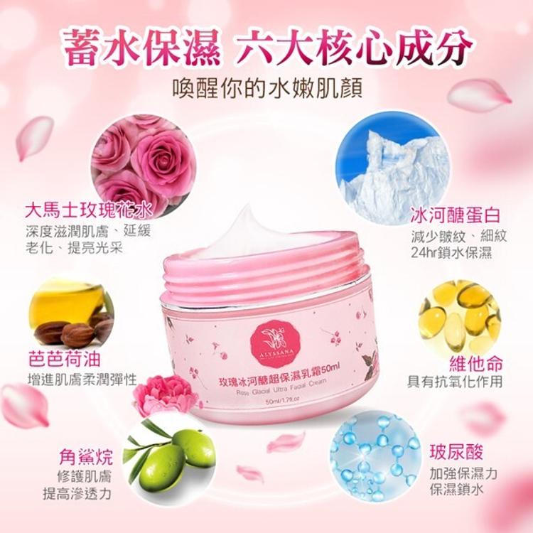 【ALYSSANA】 玫瑰冰河醣超保濕乳霜50ml