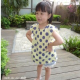 韓國童裝．大點點雪紡上衣-黃 特價：$590