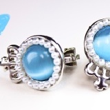 【alice's 愛麗絲】 貓眼兒珍珠皇冠 隱形耳夾 E1-32-007