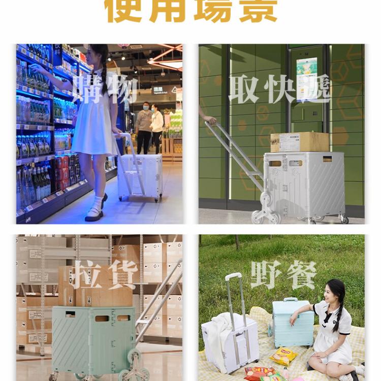 【DaoDi】折疊購物車-八輪爬樓梯升級杯架平拉款特大號75L(手推車 買菜車 菜籃車 手拉車 )