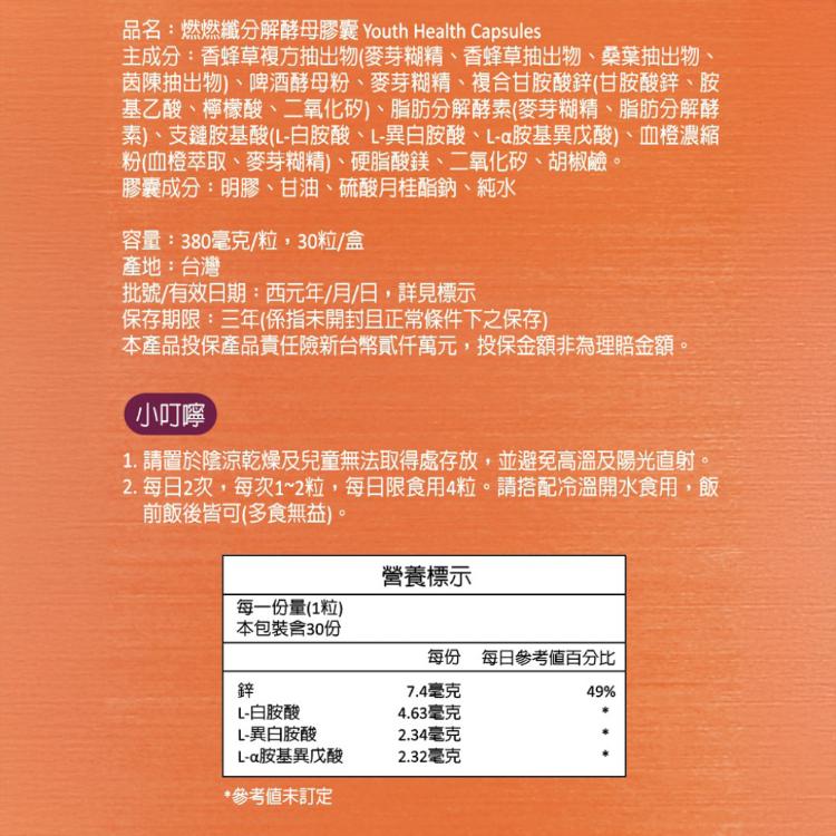 【JYC極研萃】燃燃纖分解酵母膠囊(30粒)