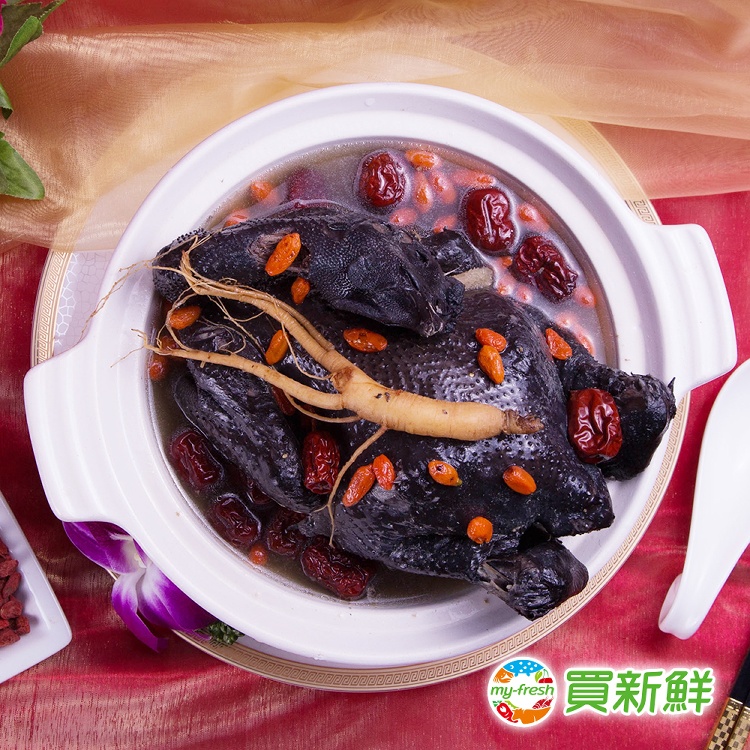 【買新鮮】人蔘烏骨雞湯1.5kg±5%/盒(固形物700g±5%)