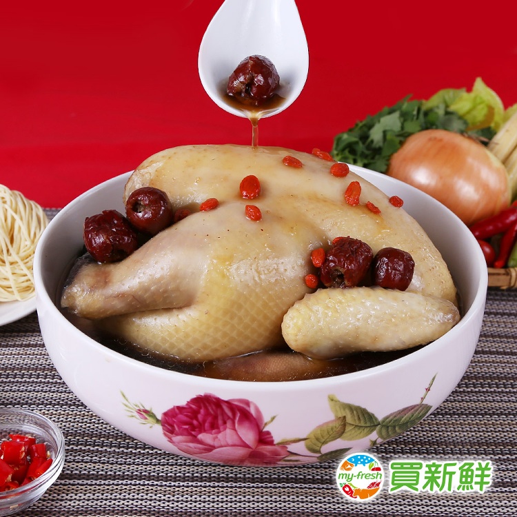 【買新鮮】藥膳四物燉全雞1.5kg±10%/包(固形物700g±10%)