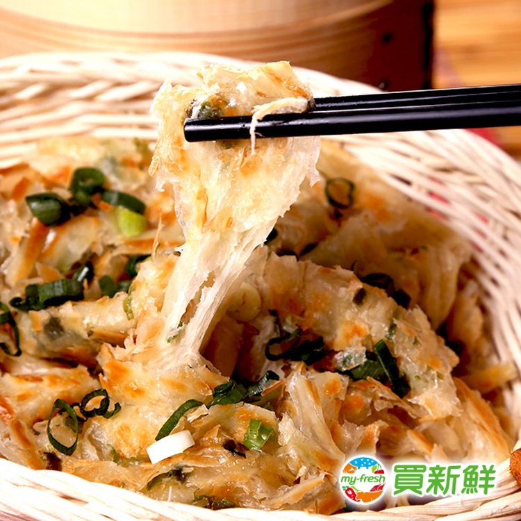 【買新鮮】拔絲蔥抓餅140g±10%/片,1包5片裝
