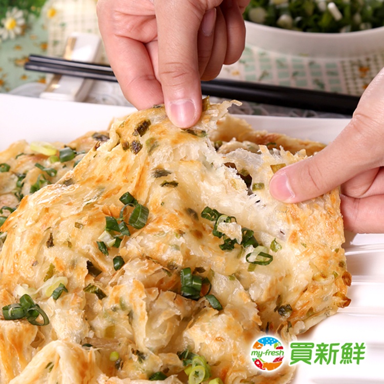 【買新鮮】拔絲蔥抓餅140g±10%/片,1包5片裝