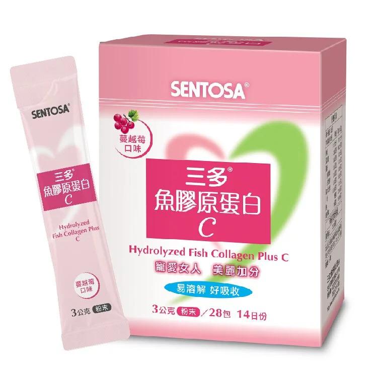 蔓越莓， 魚膠原蛋白，3公克 3，三多®，魚膠原蛋白，寵愛女人 美麗加分，易溶解 好吸收，3公克誌/28包 14日份。