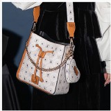 迪士尼系列夢境呢喃愛麗絲款老花皮革束口斜背方包