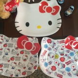 Hello kitty 仿瓷餐具 貓頭造型盤 特價：$70