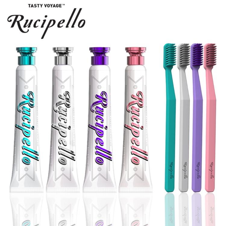 【韓國Rucipello】全方位護理精品牙膏禮盒組(牙膏100gx4+7度牙刷x4)