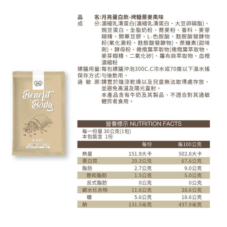 【WORTH沃爾司】Benefit Body激能/月亮 乳清蛋白 (10入/盒)