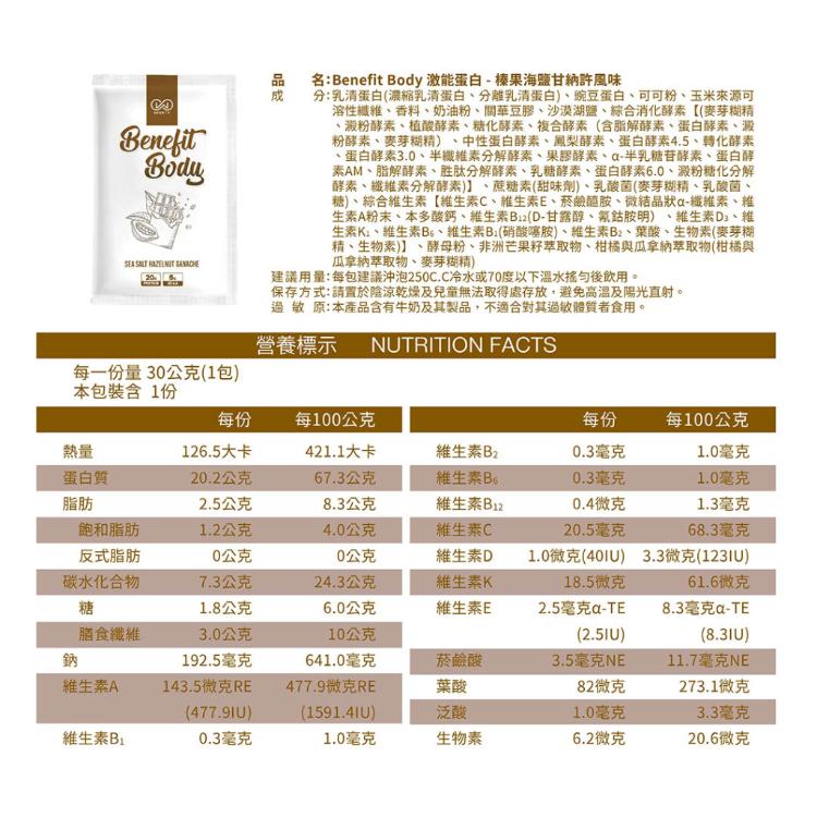 【WORTH沃爾司】Benefit Body激能/月亮 乳清蛋白 (10入/盒)