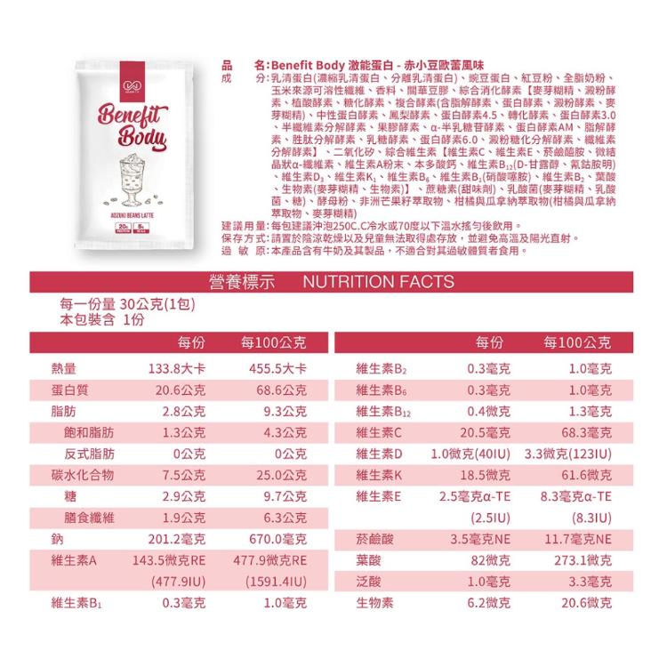 【WORTH沃爾司】Benefit Body激能/月亮 乳清蛋白 (10入/盒)